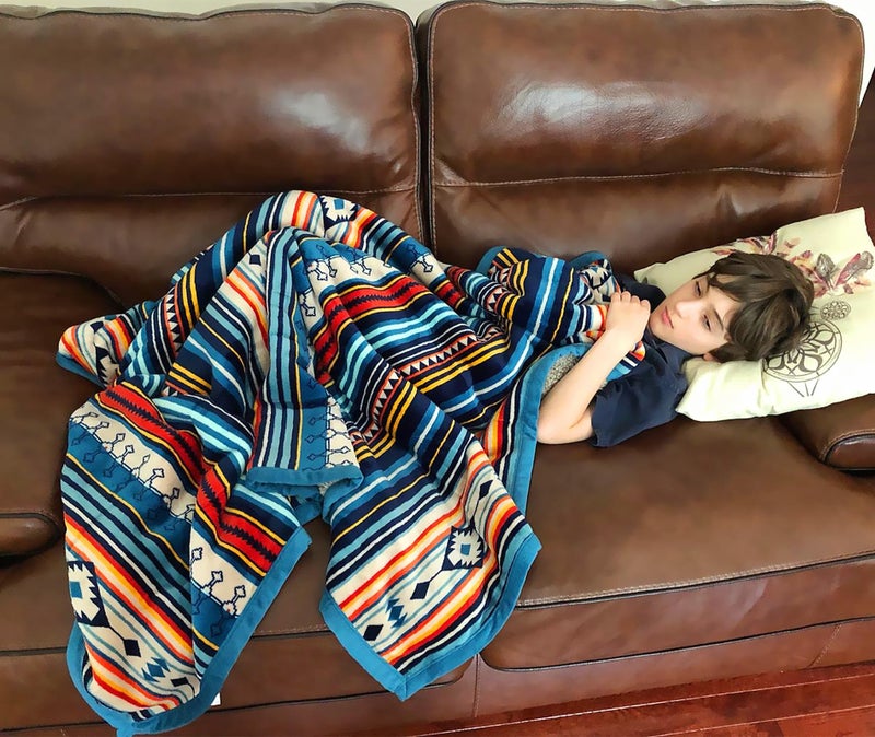 UKELER Boho Sherpa Throw 60'' x 50''- Bohemian Soft Plush Flannel Throw Blankets for Bed/Couch/Sofa/Office/Camping - Image 2